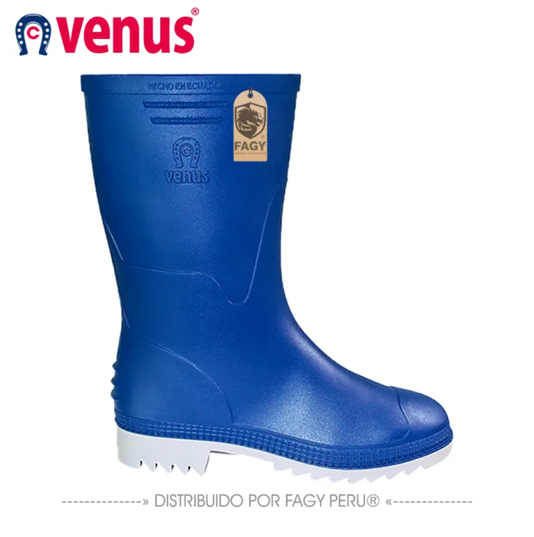 Bota impermeable caminera azul gris