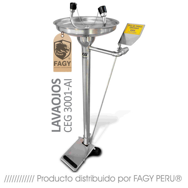 Lavaojos de acero inoxidable con pedal CEG 3001-AI