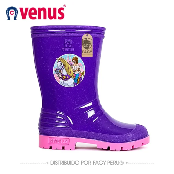 Venus Bota Infantil Adel Violeta Rosado